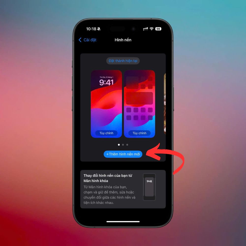 Hình nền iphone 16 - Đặt ảnh, và để màn khóa khác trang chủ